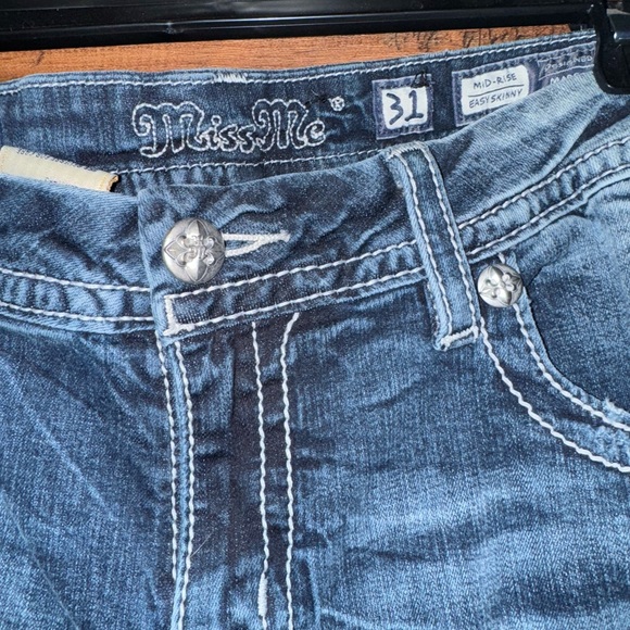 Miss Me Distressed Skinny Jeans in Blue - Picture 2 of 8